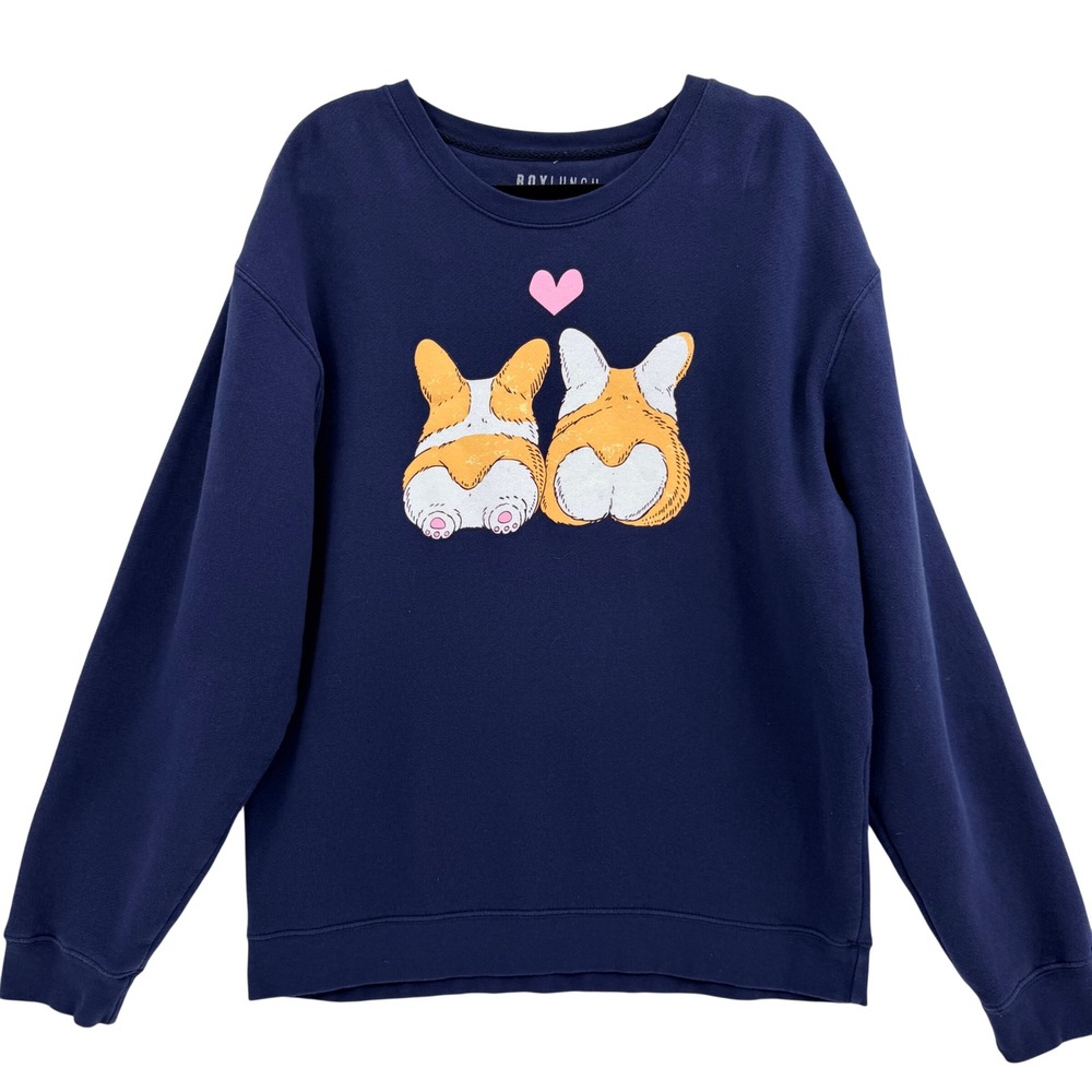 BoxLunch Corgi Graphic Sweatshirt X-Large Novelty Comfort‎ Cute Lounge Relax